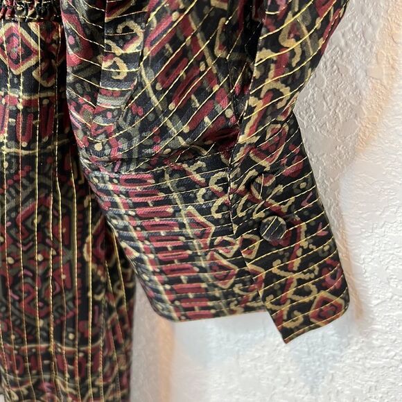 FRAME Party Paisley Metallic Silk Long Sleeve Minidress Large - Picture 8 of 16